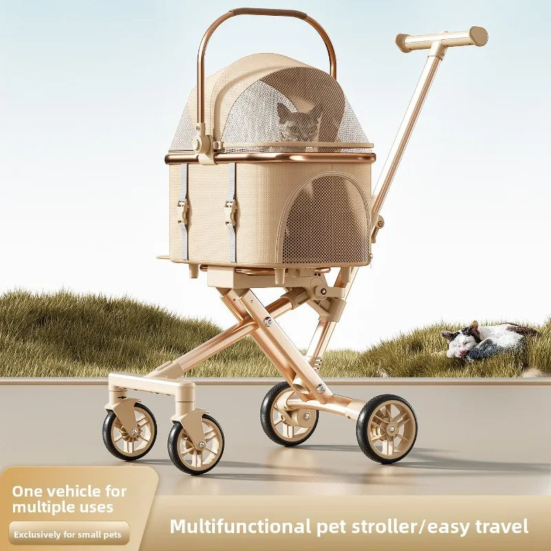 Small Medium Dog Pet Stroller Extendable Luxury Foldable Hand Push Cart Cat Global Seller Pet Stoller Cat Stroller Dog Trolley
