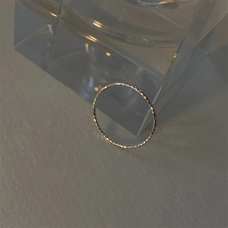 925 Sterling Silver Simple and Versatile Plain Ring Foldable Ring Party Jewelry Accessories For Women and Girls