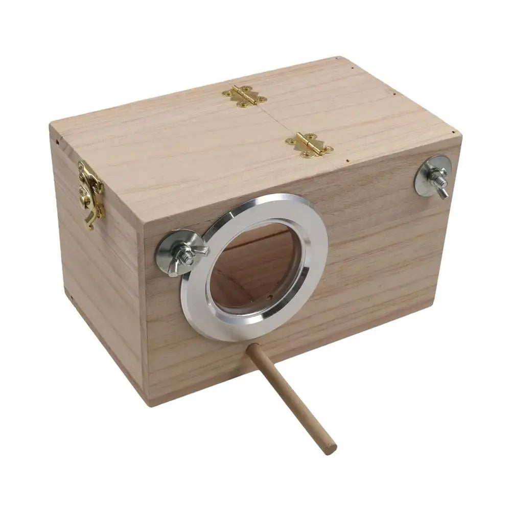 Transparent Window Wooden Parrot Breeding Box Acrylic/Wood Bite Resistant Wooden Parrot House Removable