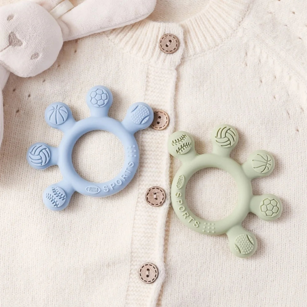 Baby Silicone Teether Anxiety Teething Toys 0 12 Months Toys Food Grade Silicone Ring Bracelet for Baby Soothing Tooth Chew Toys