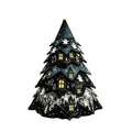 Vintage Halloween Quilted Fabric Tree Kit Pumpkin Ghost Black Cat Spider DIY Patchwork Tabletop Tree Set Tree Ornament 3D Thick