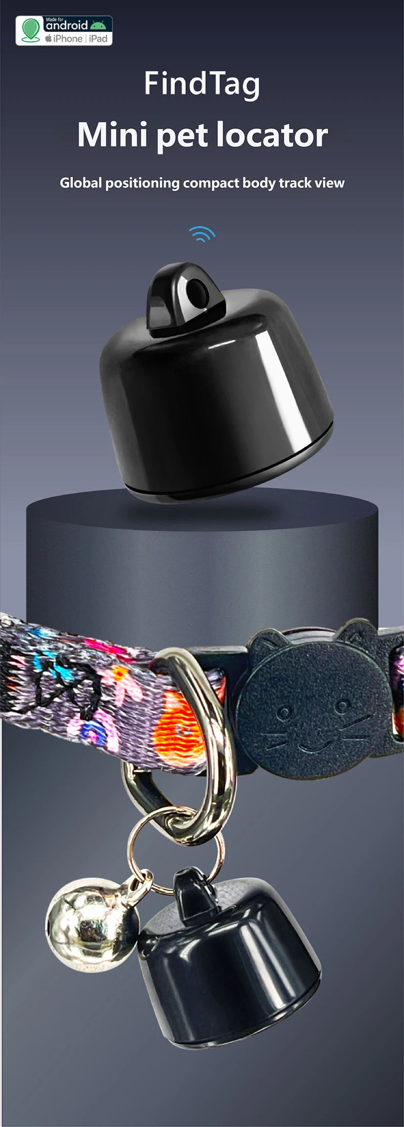 Mini GPS Pet Tracker Global Locator Compatible With Android ISO For Dogs Cats Birds 3 Days Movement Tracking Device