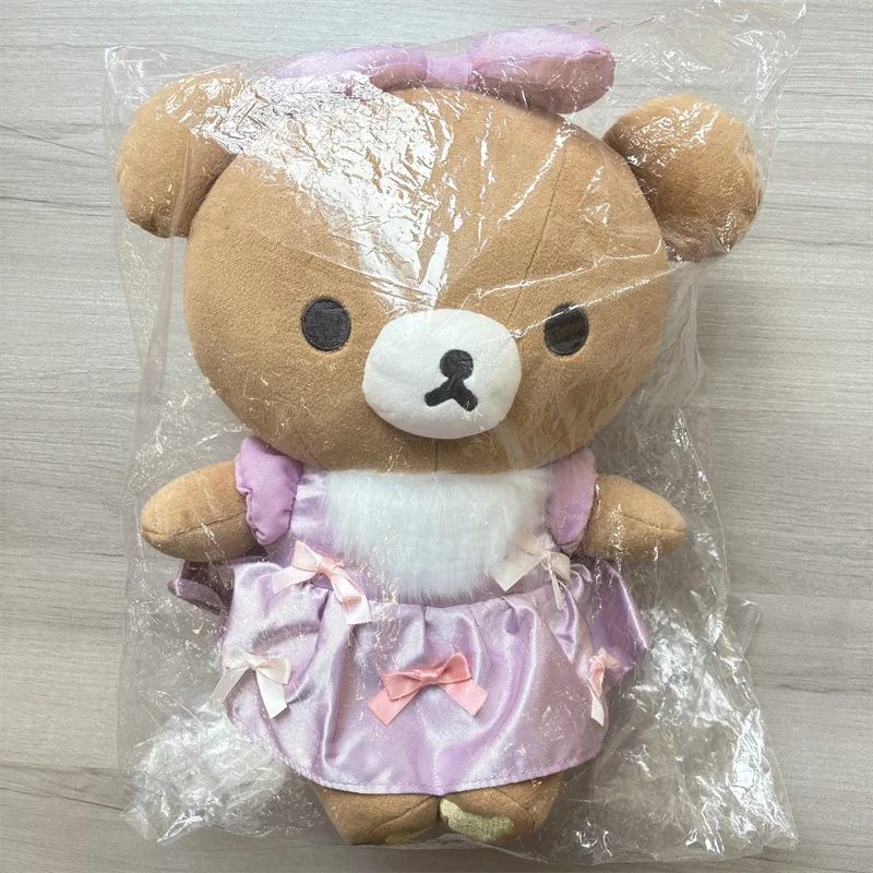 Rilakkuma Korilakkuma Plush Toy Medium 30cm Ribbon Makeup Rilakkuma Cute Kawaii Bear Stuffed Animals Soft Doll Girls Toys Gift