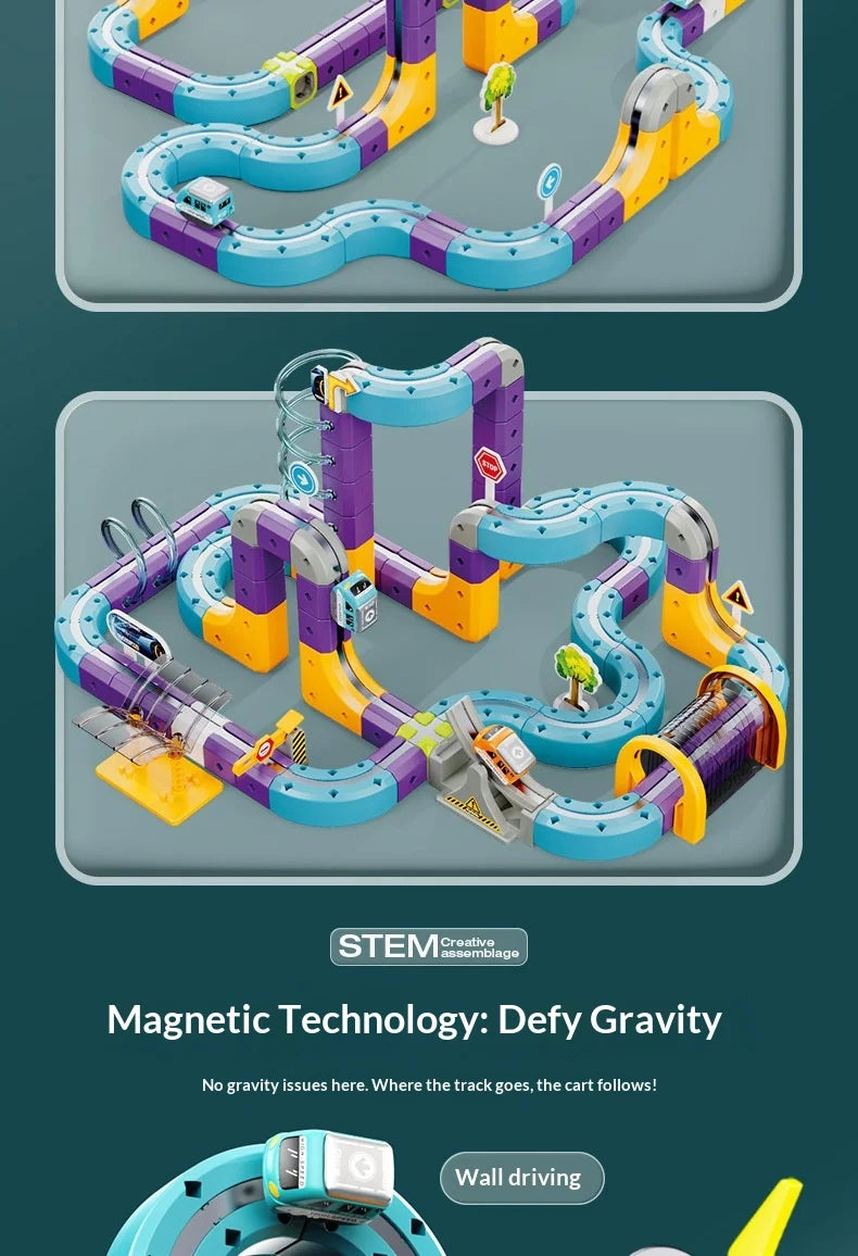 2026 Magnetic Building Blocks Track Car Variable Assembled Puzzle Educational Toy For Adult Family Interactive Game School Gift