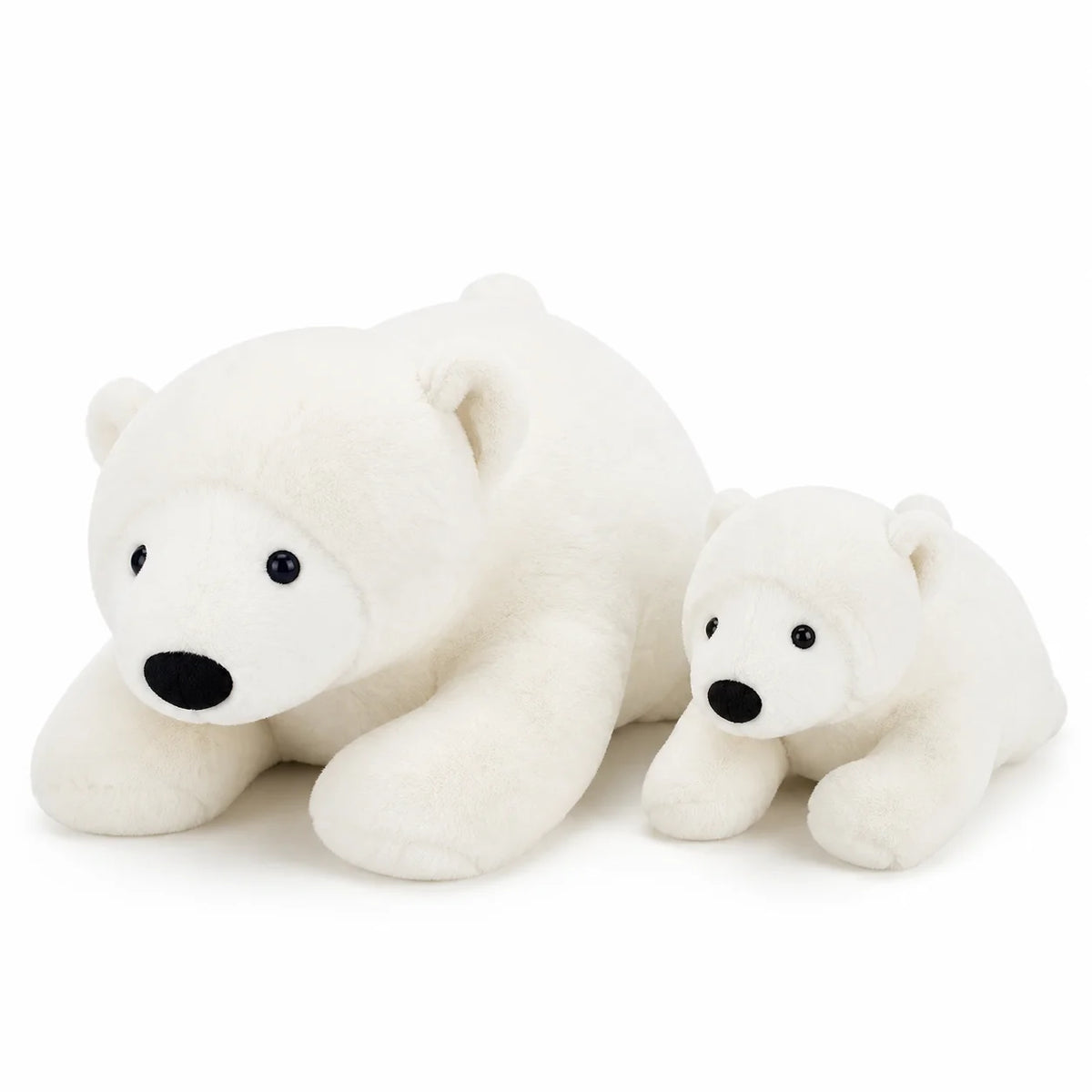 Polar Bear Plush Toy 2 Sizes - 26cm Small & 50cm Large, White Arctic Bear Stuffed Animal, Polyester Fiber Fill, Cuddly for Kids
