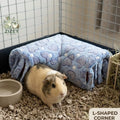 L-Shaped Guinea Pig Hideout Tunnel Corner Fleece Pet Bed Hamster Warm House Chinchilla Ferret Rat Tube Cage Accessories Sleeping