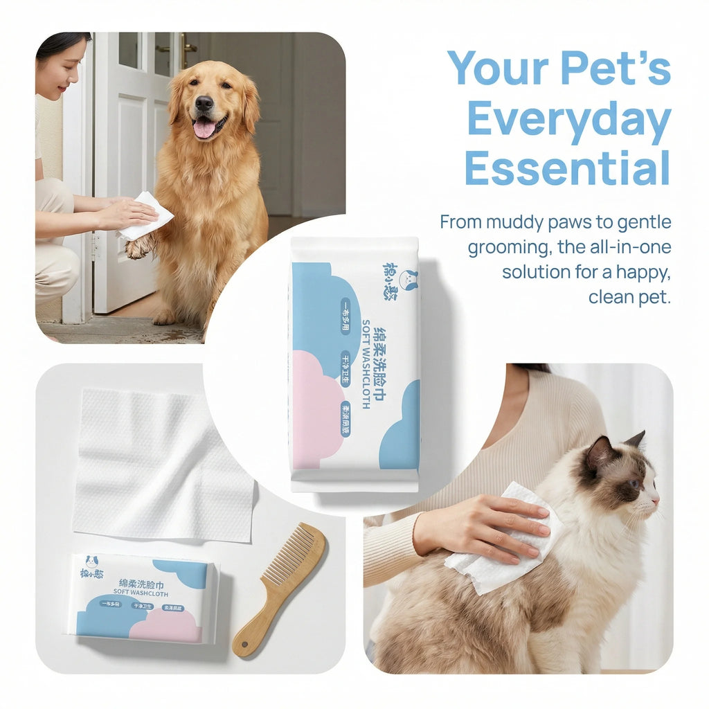 30PCS Ultra Soft Thick Disposable Pet Wipes Gentle Dog Cat Face Eye Paw Daily Cleaning Tear Stain Removal Grooming Supplies