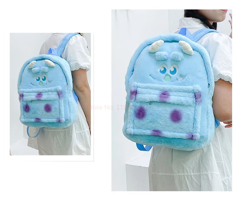 New Lotso Alien Cartoon Funny Plush Backpack Students Large Capacity Bag Girls Casual Soft Stuffed Schoolbag Lightening Bag
