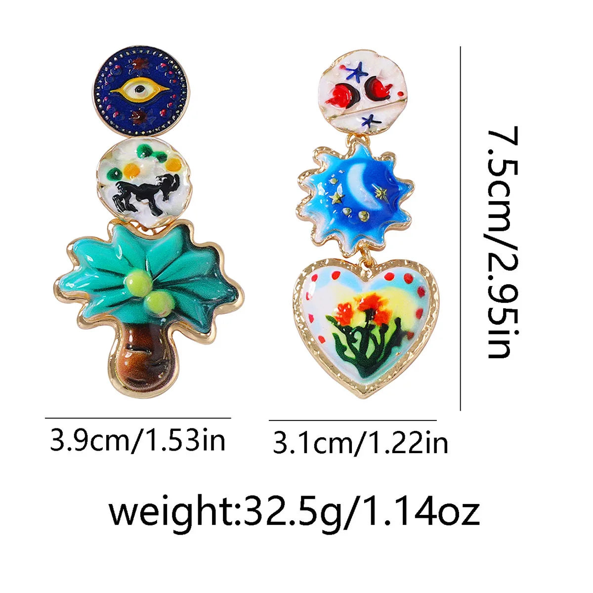 Personality Design Geometric Metal Painting Palm Tree Flower Pendant Necklaces for Women 2025 Trend Jewelry Neck Accessories