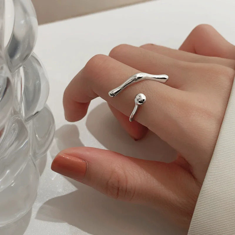 925 Sterling Silver Rings for Women Couple Minimalist Handmade Simple BIg Ring Party Jewelry Gift Prevent Allergy