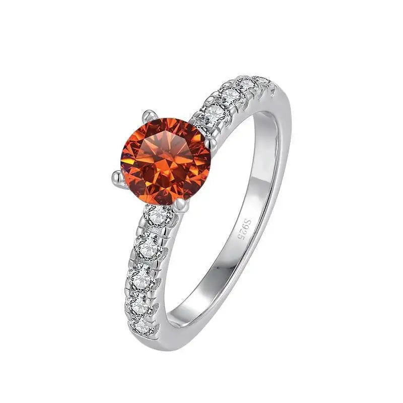 1.0 Carat Simple Design Moissanite Ring with 4 Claw S925 Sterling Silver Women's Engagement Band Fashion Fine Jewelry Gift