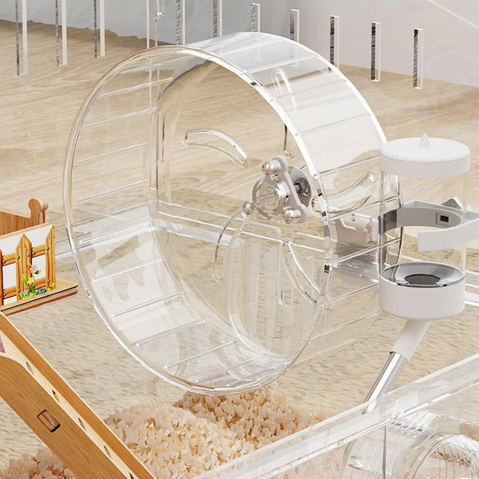 Hamster Cage 2-Layer Clear Acrylic Pet Habitats Hamster Enclosure for Indoor Outdoor Home Yard Breeding Observation Pet Shop