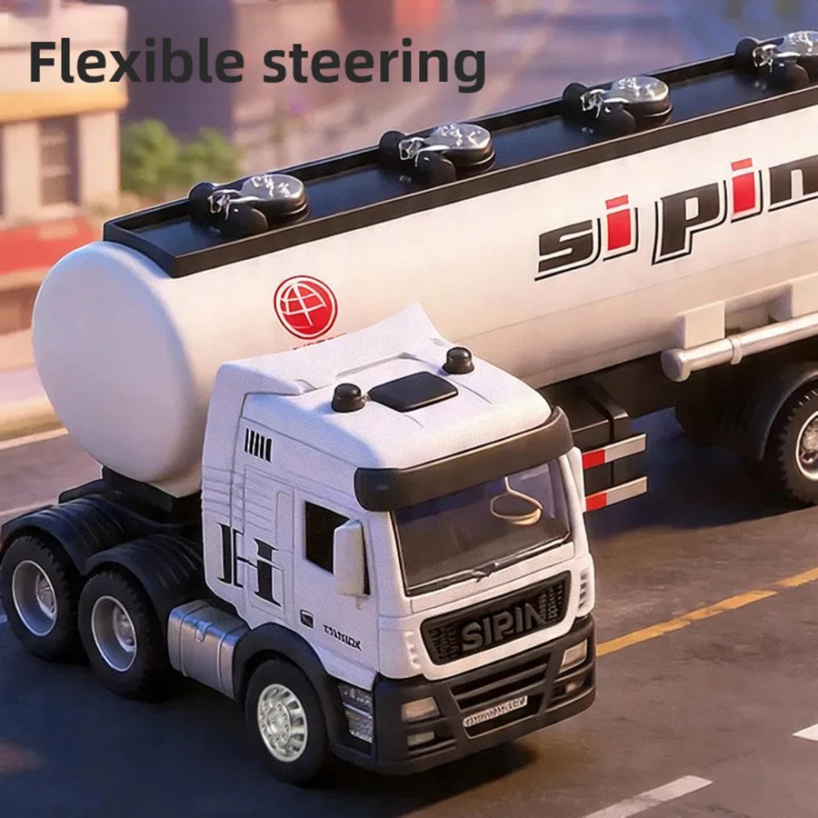 1pc Child 1:24 Engineering Vehicle Diecast Toy Car Model Light Detachable Body Toy for Kid Birthday Gift Collection Decoration