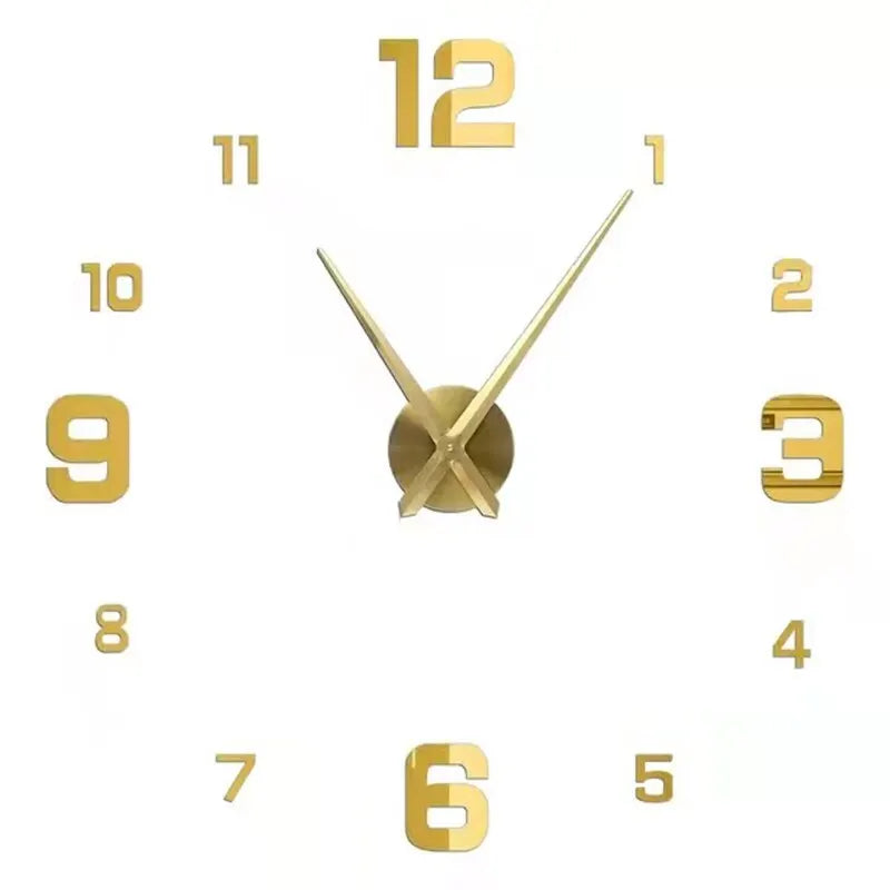 New Modern Design Large Wall Clock 3D DIY Quartz Clocks Fashion Watches Acrylic Mirror Stickers Living Room Home Decor Horloge