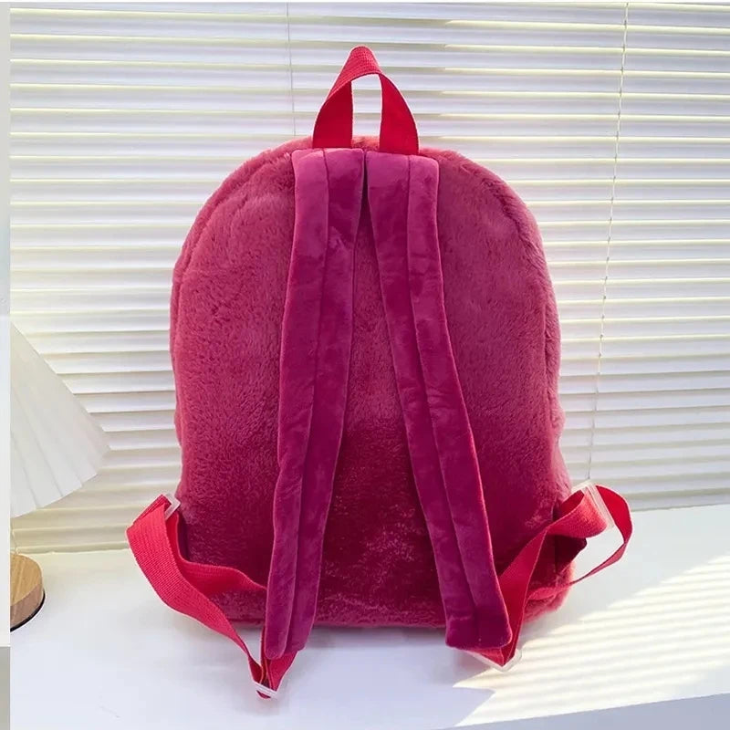 New Lotso Alien Cartoon Funny Plush Backpack Students Large Capacity Bag Girls Casual Soft Stuffed Schoolbag Lightening Bag