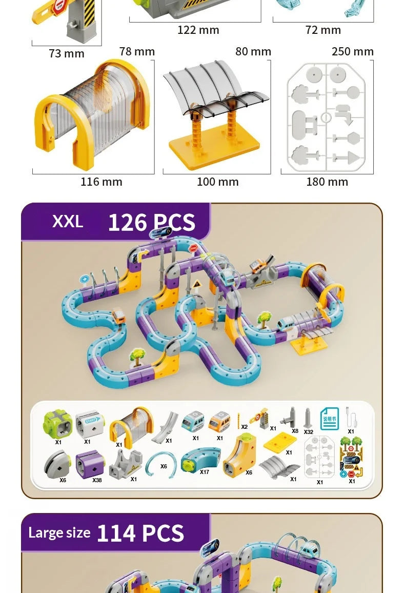 2026 Magnetic Building Blocks Track Car Variable Assembled Puzzle Educational Toy For Adult Family Interactive Game School Gift