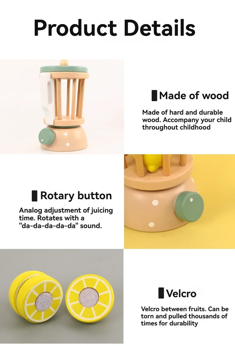 Kid Wooden Kitchen Pretend Play Toy Simulation Wooden Coffee Machine Juicer Toaster Machine Mixer Early Learning Educational