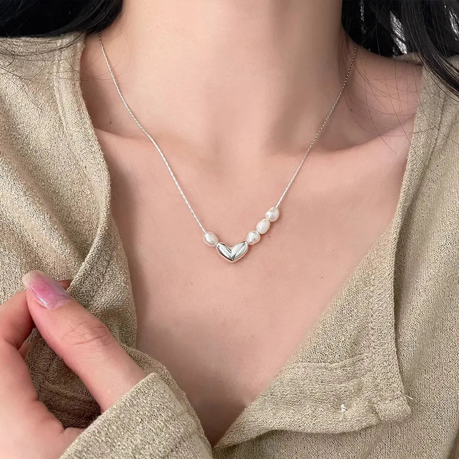 925 Sterling Silver Necklace Black Beads Square Irregular Punk Geometric for Women Girl Jewelry Gift Dropshipping Wholesale