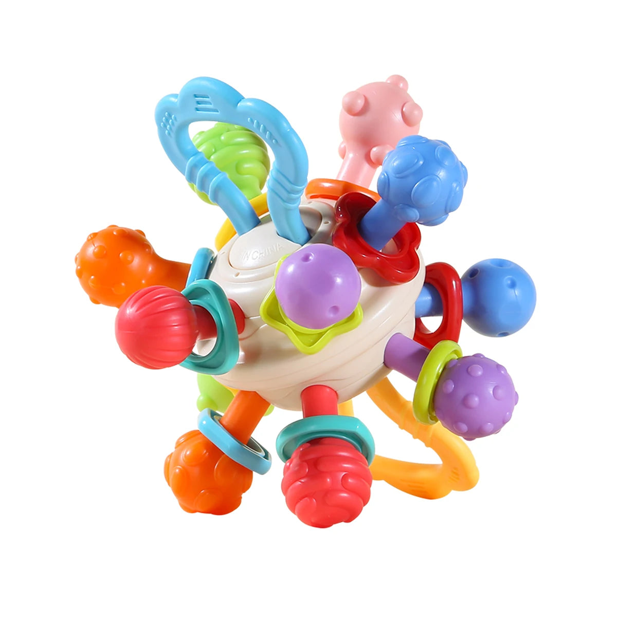 Baby Manhattan Ball Toy Montessori Teether Rattle for 0-18 Months Newborn Soothing Toy Easter Ramadan Gift for Boys Girls
