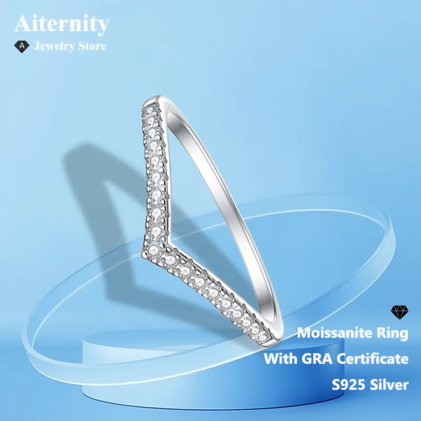 D VVS1 Moissanite Ring 925 Sterling Sliver With GRA Certificate Eternity Band Wedding Engagement Rings For Women And Men