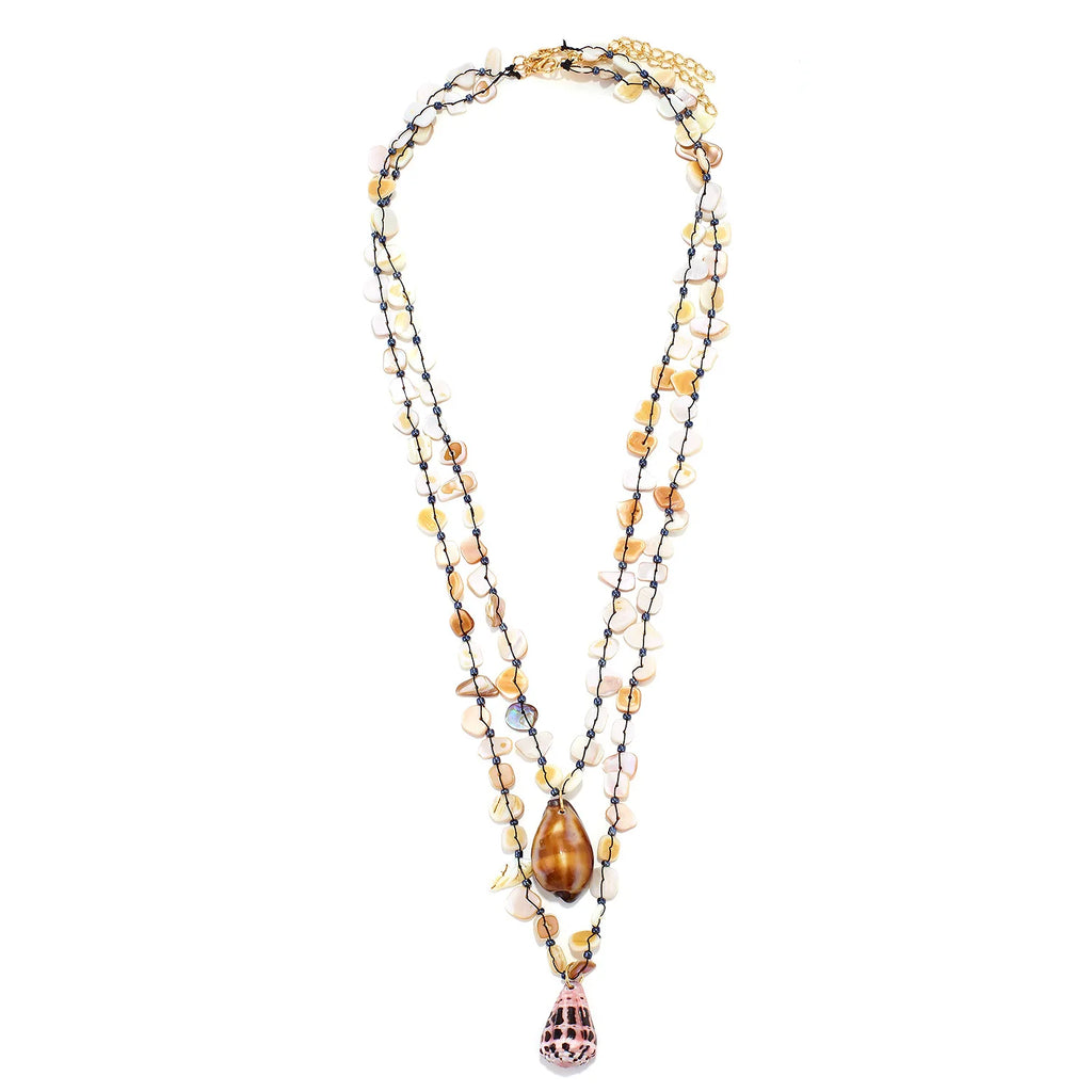 Bohemian Handmade Shell Conch Pendant Necklace for Women Double-layer Long Necklaces Statement Jewelry for Beach Summer 2026