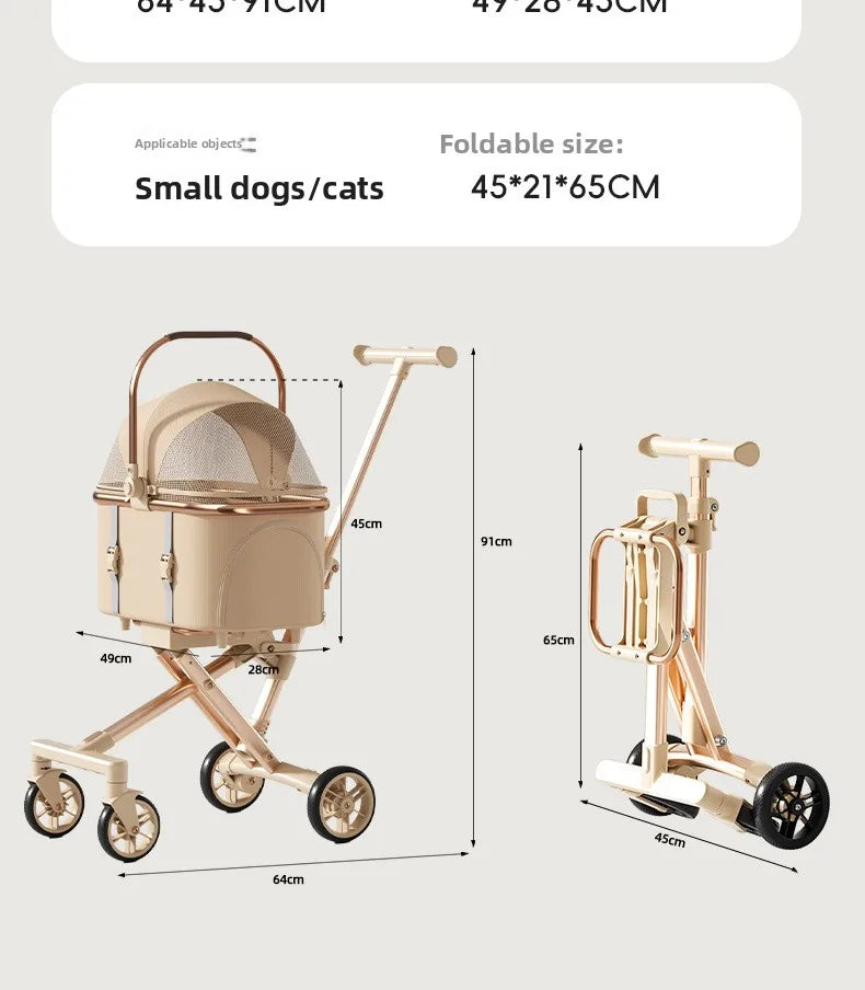 Small Medium Dog Pet Stroller Extendable Luxury Foldable Hand Push Cart Cat Global Seller Pet Stoller Cat Stroller Dog Trolley