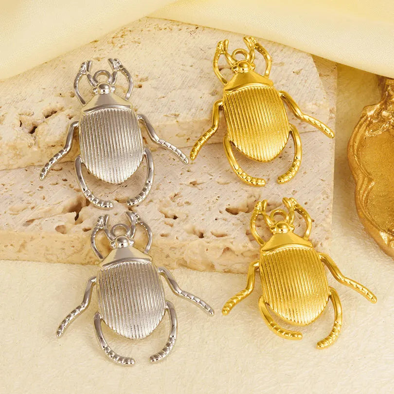 10PCS Ancient Egyptian Scarab Beetle Pendants Charms Stainless Steel Dragonfly Butterfly Pendant for Jewelry Making DIY Necklace