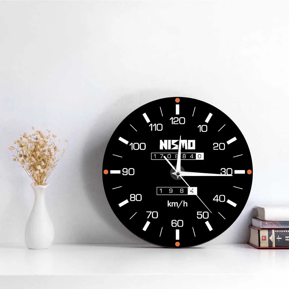 Racing Car Speedometer Decorative Wall Clock For Man Cave Garage Decor Retro Motorsports Guage Design Driving Artwork Wall Watch