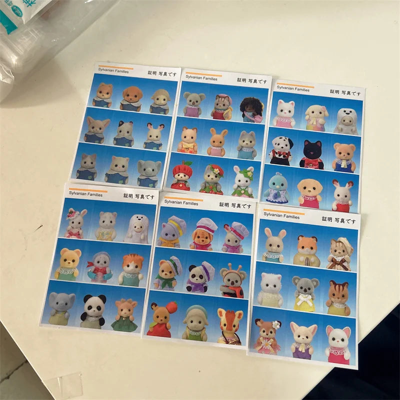 Sylvanian Families High-looking cute ID photo sticker mobile phone hand account decoration waterproof DIY sticker big head photo