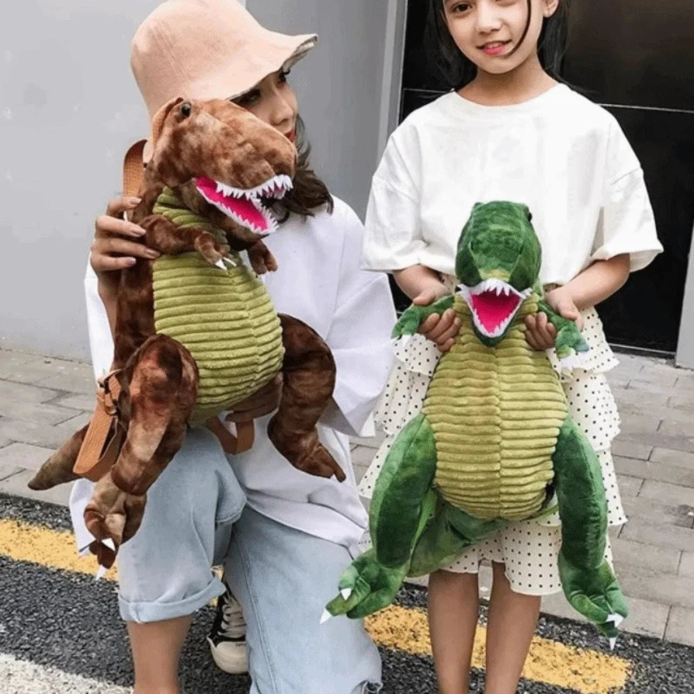 Creative Cartoon Dinosaur Backpack Simulation Dinosaur Large Capacity Plush Dinosaur Doll Adjustable Straps 40cm