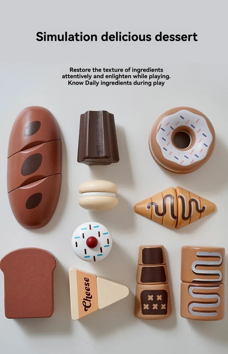 Children's Wooden Fruits and Vegetables, Joyful Play at Home Toys, Wooden Simulation Kitchen Toys, Girls Cooking Food