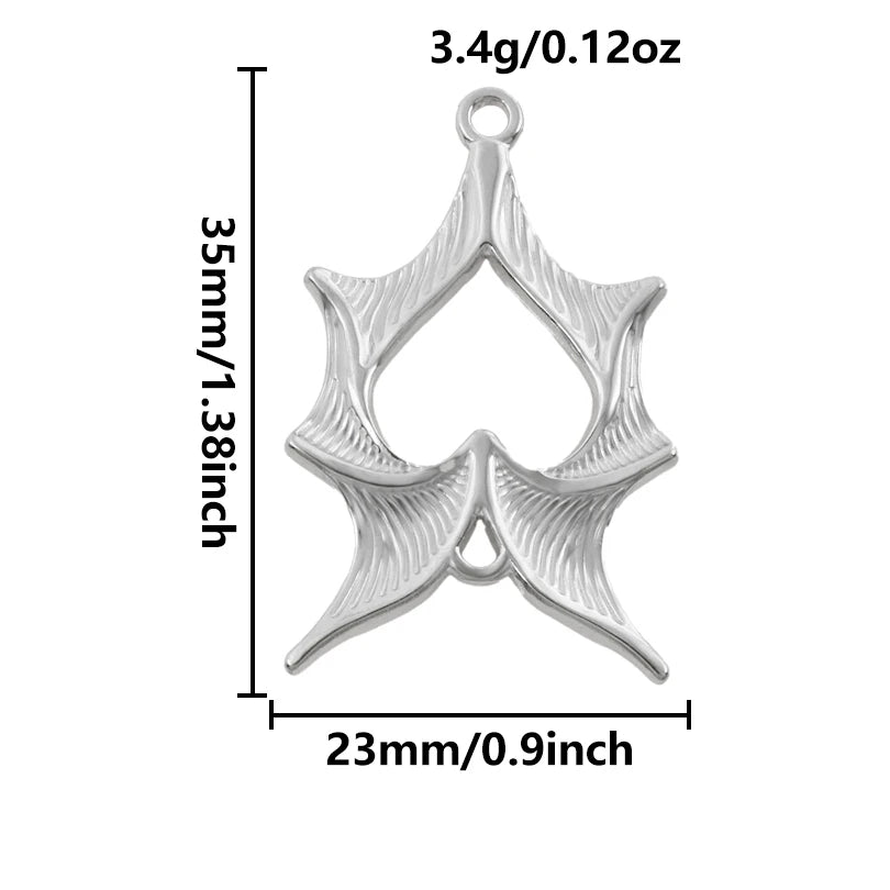 5pcs Stainless Steel Bee Spider Cicada Butterfly Dragonfly Flower Tree Grass Pendants Insects Charms Jewelry Making Accessories
