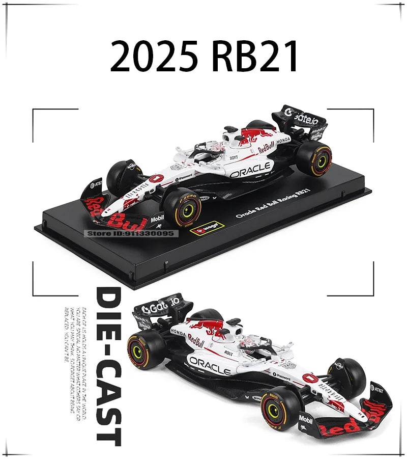 Bburago 1:43 F1 2025 Red Bull Racing RB21 Japan Station #1 Verstappen #22 Yuki Tsunoda Alloy Car Die Cast Model Toy Collectible