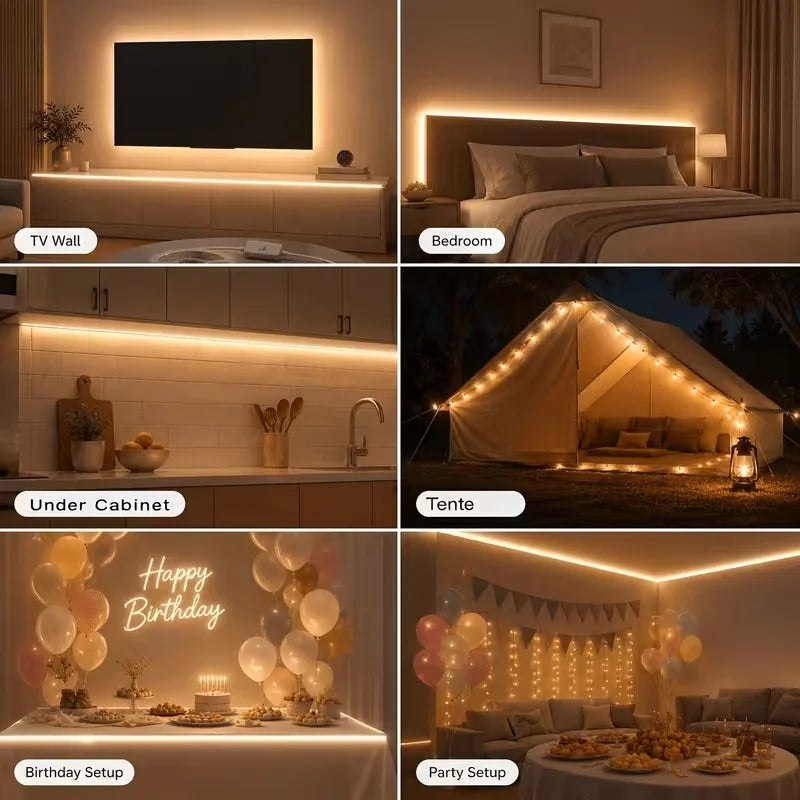 1 Led Light Strip with Touch Control Dimming, Low Voltage 5V, USB Powered, Touch Switch, Long Press to Adjust Light Brightness, Can Be Cut to Different Lengths, 3000K Warm White/6000K Pure White Led Strip, Suitable for