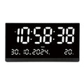 21 Inch Large Digital Wall Clock USB Powered Time Calendar 12/24H Time/Day/Month/Year/Temp Display Electronic LED Alarm Clock