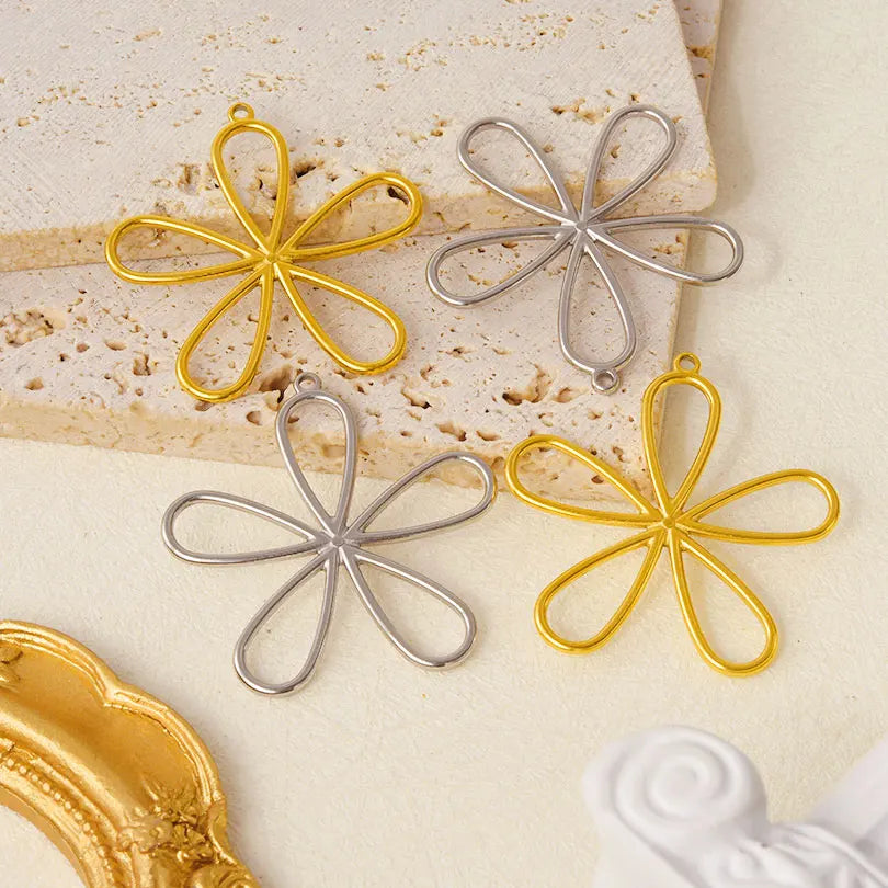 5Pcs/Lot Stainless Steel Sea Animal Starfish Cicada Shell Pendant Jewelry DIY Goth Sacred Heart Sunflower Heart подвеска Bulk