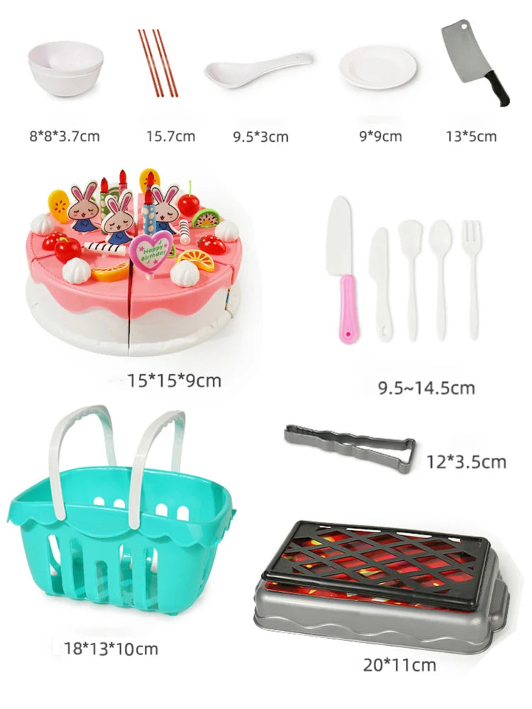 Cutting Play Food Toy for Kids Kitchen Pretend Fruit &Vegetable Accessories Educational Toy for Toddler Children Gift