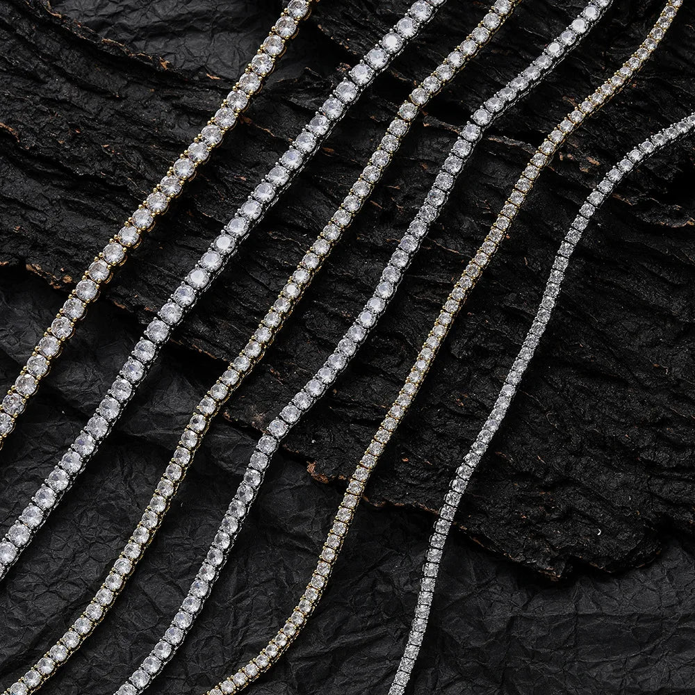 D VVS1 Moissanite Tennis Necklace For Women Top Quality 100% 925 Sterling Silver Sparkling Party Fine Jewelry