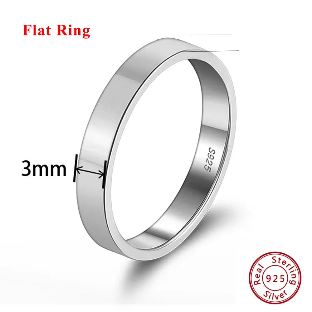 Effie Queen Fashion 925 Sterling Silver Ring Perfect Polished Simple Design Unisex Jewelry Propose Wedding Jewelry Gift APR33