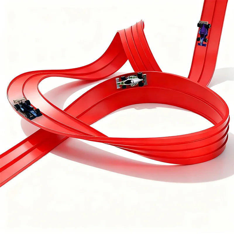 Free-assembly track car | Flexible soft track and multiple racing cars. Boys' racing toy, children's educational toy.