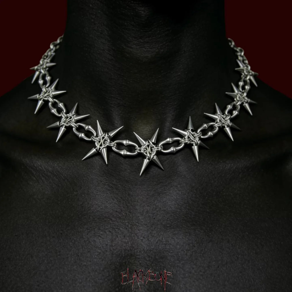 Punk Grunge Rock Rivet Clavicle Chain Cool Fashion Handmade Geometric Necklace Goth Charm Jewelry Hip Hop Accessories Gift