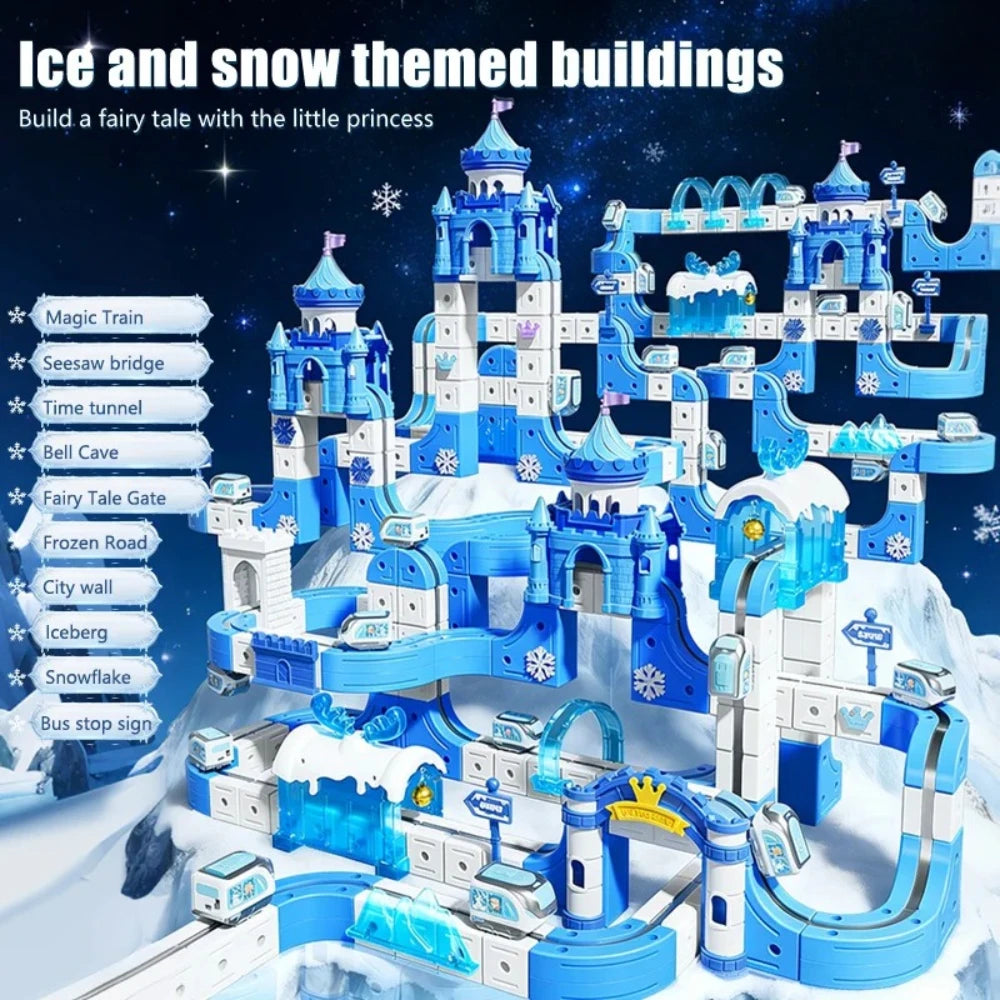 Magnetic Race Track Building Blocks Set DIY Assembled Castle Track Car Toy Creative Magnetic Track Vehicle Construction Kit