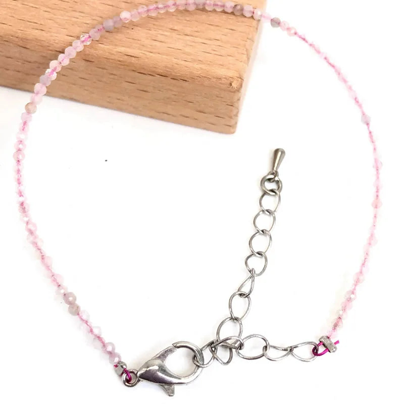Mini 2-3mm Stone Beaded Faceted Natural Agat Quartzs Necklaces bracelet Female Fashion Party Choker for Women Girls Jewelry Gift