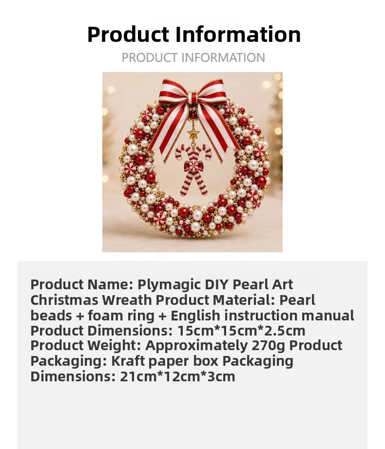 Christmas DIY Bead Snowflake Lollipop Wreath Material Package Pearl Wreath Handmade Set Christmas Door Decoration Pendant