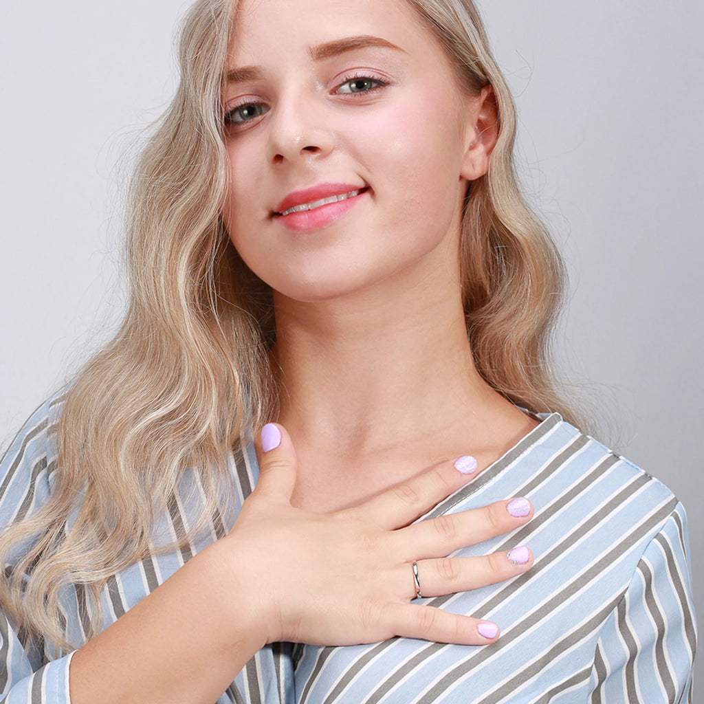Effie Queen Fashion 925 Sterling Silver Ring Perfect Polished Simple Design Unisex Jewelry Propose Wedding Jewelry Gift APR33