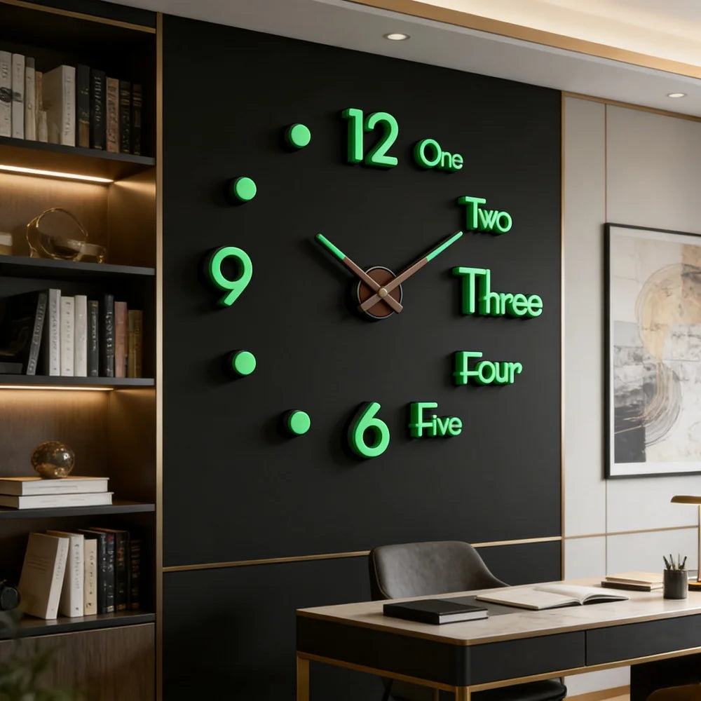 2026 Modern Design Large Wall Clock 3D DIY Quartz Clocks Fashion Watches Acrylic Mirror Stickers Living Room Home Decor Horloge