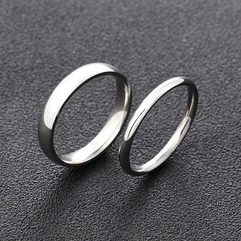 High quality titanium steel plated 18K gold ring couple ring Europe and the United States men and women 2mm4mm6mm8mm simple ring