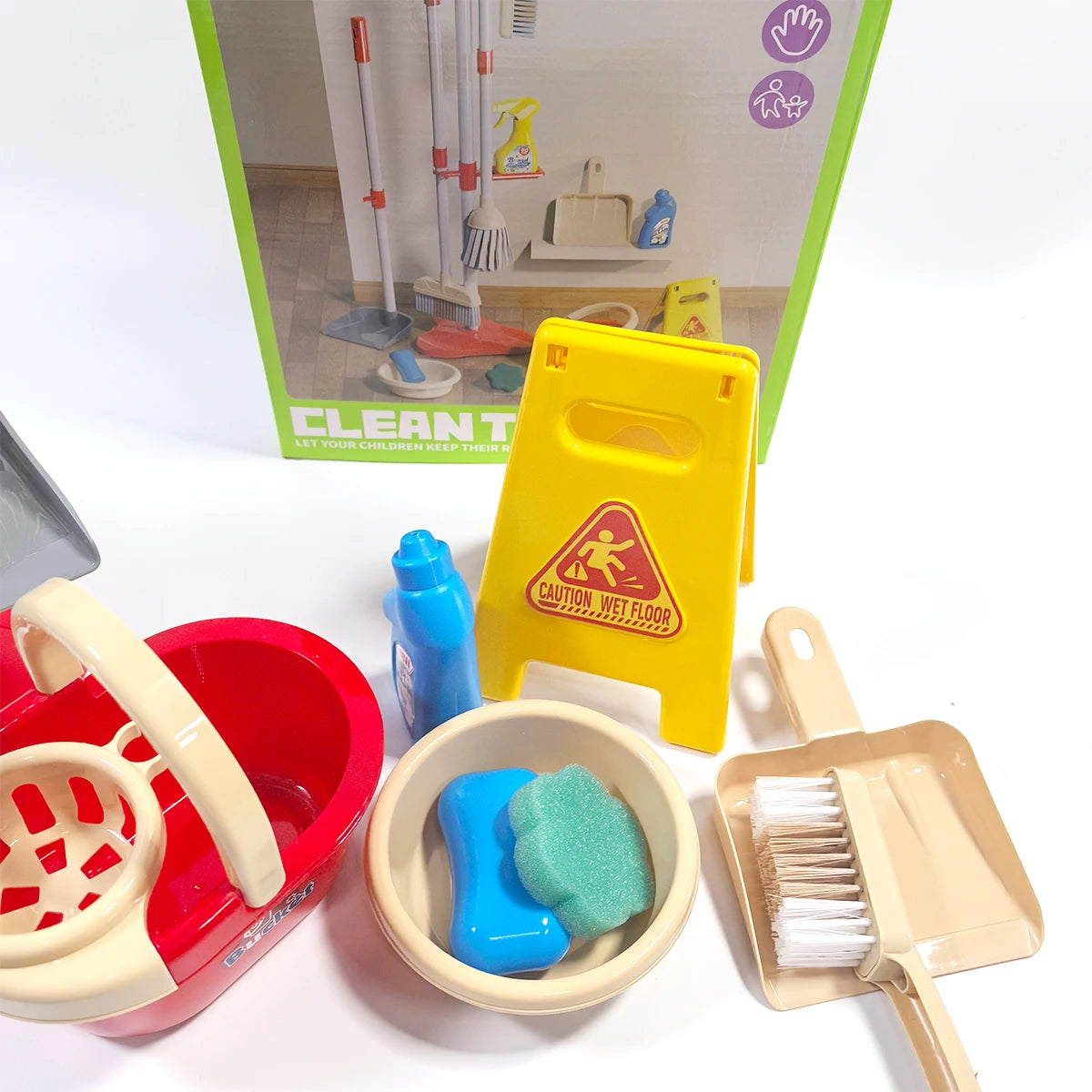Kids Cleaning Toy Set for Toddlers Mini Broom Dustpan Mop Pretend Play Housekeeping Supplies Kits Montessori Toys Girl Boy Gifts