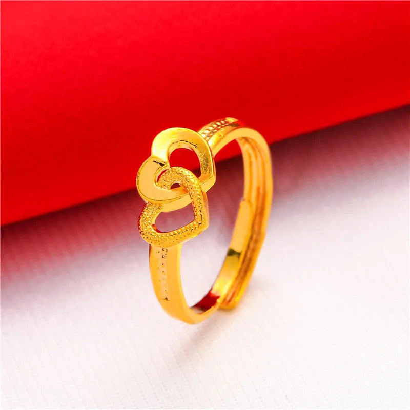 ANIID Dubai Gold Color Ring For Women Resizable Brazilian Wedding Bride Arabic Ethiopian Finger Ring Nigerian Jewellery Moroccan