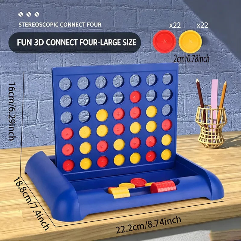 1PCS Four-In-A-Row Chess Connection Classic Family Board Game, Fun Educational Toy for Kids Aged 3+, Gift Box Packaging